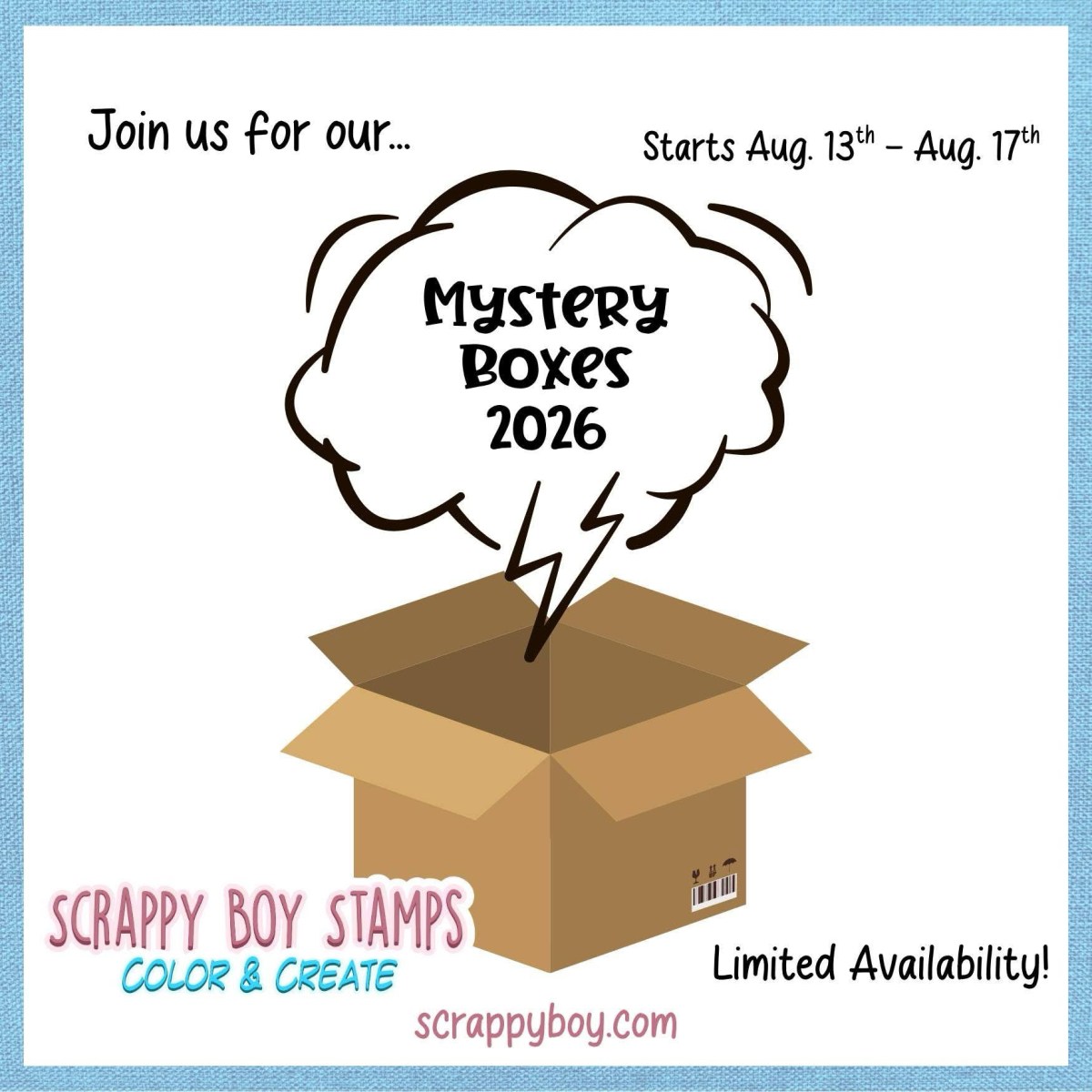 Scrappy Boy Stamps Mystery Box 2026: Five Card Projects & a Whole Lot of&nbsp;Nostalgia!